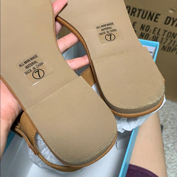 Tan Braided Flat Ankle Strap Sandals - Picture 8 of 8